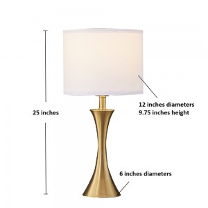 Metal Lamp Table, Gold Tapered Design | Goodly Light-GL-TLM064