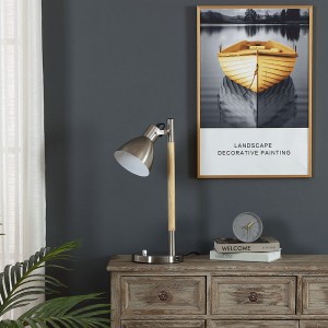 Metal Shade Table Lamp,Wood Finish Lamp | Goodly Light-GL-TLM045