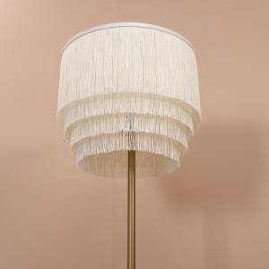 Metal Standard Lamp, Features Rows of Cascading Fringe | GL-FLM020