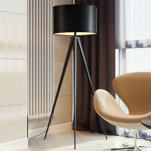 מנורת רצפה חצובה שחורה, מנורת רצפה מתכת חצובה, מודרנית אמצע המאה |  טוב אור-GL-FLM018