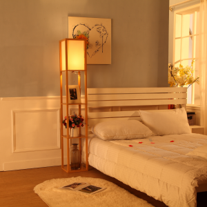 Shelf Floor Lamp,Shelf Floor Lamp for Reading Living Room and Bedroom, Boomboo Shelf Floor Lamp | Goodly Light-GL-FLWS030