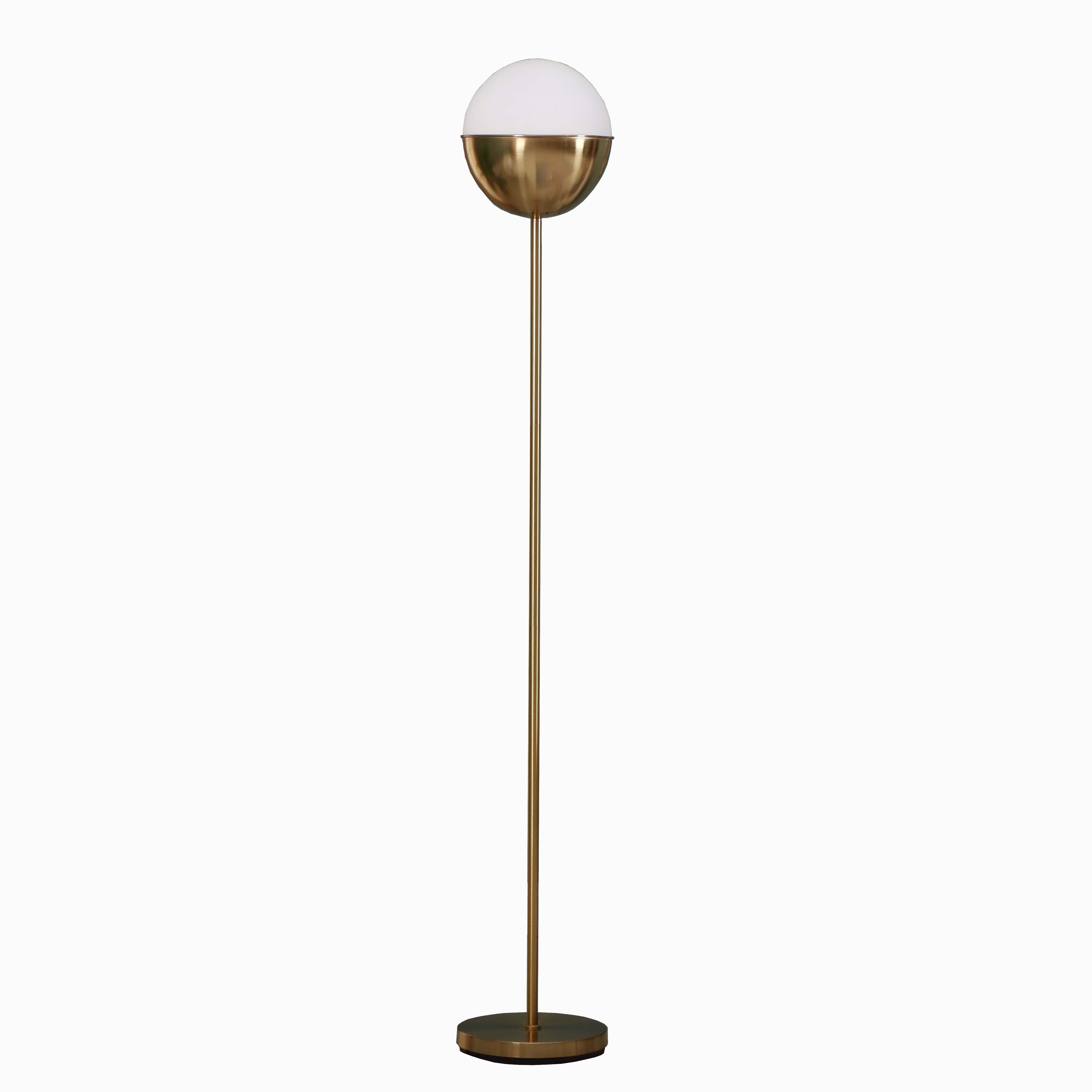 Modern Glass shade Brass LED Floor Lamp