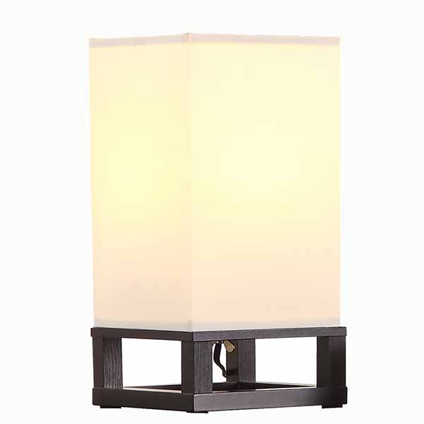 Modern Nightstand Lamp with Square Fabric Lamp Shade 1