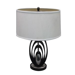 Manufacturer for China Modern Design Wood Veneer and Rotatable Metal Fabric Shade Table Lamp