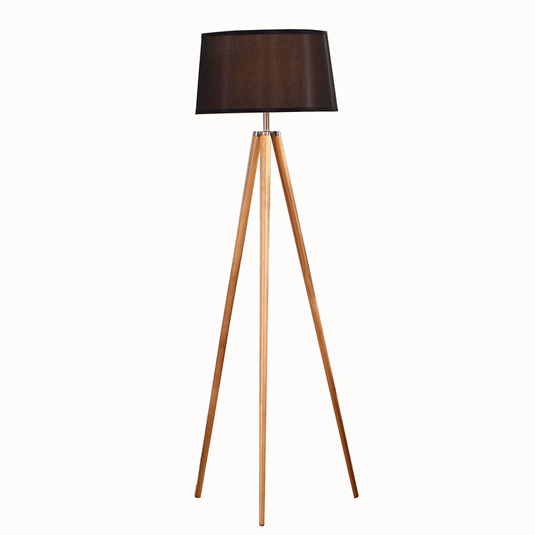 Natural Wood Tripod Floor Lamp-1