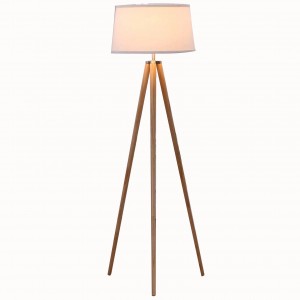 Natural Wood Tripod Floor Lamp, White Wooden Tripod Floor Lamp | Goodly Light-GL-FLW002