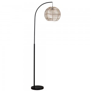 Rattan Arc Floor Lamp, Handcrafted Rattan Lampshade | GL-FLM015