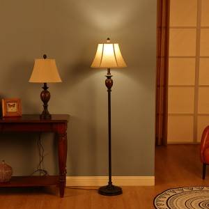 Rustic Floor Lamp,Traditional Bell Lampshade |  Goodly Light-GL-FLP001