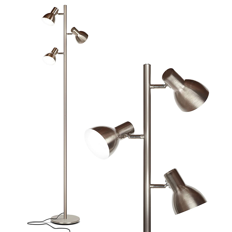 Silver Standing Lamp, 3-Way Dimmable Touch Switch | Goodly Light-GL-FLM110 Featured Image