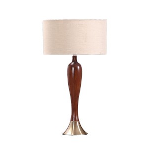 Vintage tafellamp, tafellamp van hout en metaal |  Goed licht-GL-TLW088
