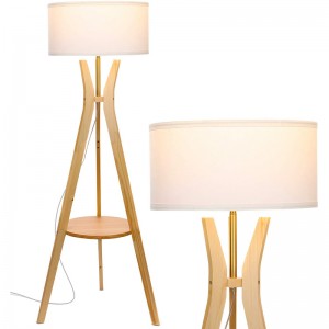 Mid Century Modern Tripod Floor Lamp, Tripod Floor Lamp with Shelf |  Goed licht-GL-FLW012