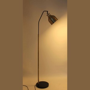 Wholesale OEM/ODM China White Marble Base Gold Metal Inovation Hotel LED Floor Lamp with Tray