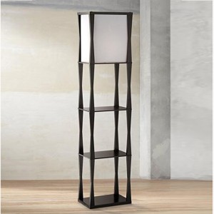 Black Floor Lamp,Tall Shelf Floor Lamp with Solid Wood Pole | Goodly Light-GL-FLWS10