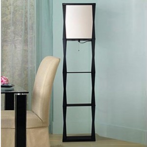 Black Floor Lamp,Tall Shelf Floor Lamp with Solid Wood Pole | Goodly Light-GL-FLWS10