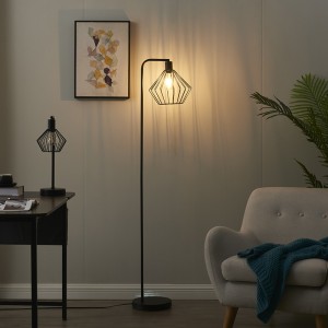 Floor Lamp with Metal Shade, Metal Cage Shade | Goodly Light-GL-FLM123
