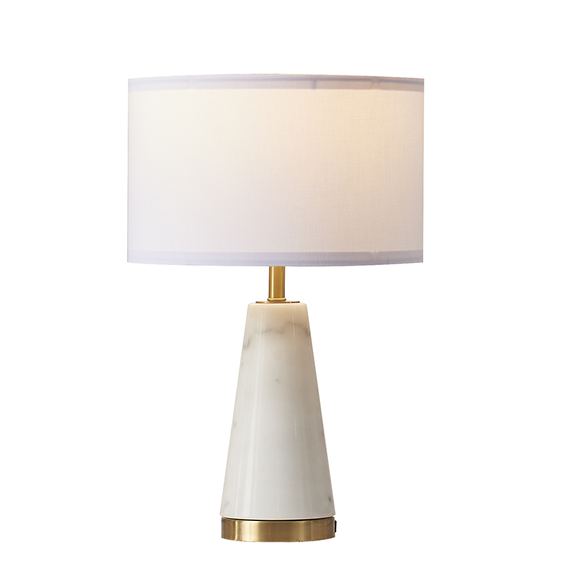 Gold Desk Lamp with USB Port, Marble and Metal Base | Goodly Light-GL-TLM063 Featured Image