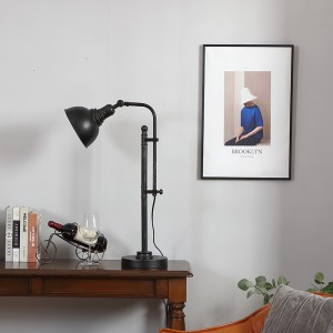 Llum de taula industrial de metall, llum de taula vintage amb pantalla metàl·lica |  Goodly Light-GL-TLM031
