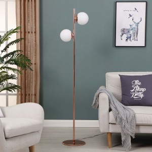 Hot Selling for flower ball white pp nordic iron stand light living room floor lamp