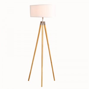 Beste kvalitet Nordisk stil Morden gulvlampe Wood Pole Fabric lampeform Hote eller hjemmebrukt Ce Rohs