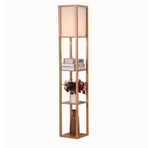 Shelf Floor Lamp, lampara sa sahig ng istante para sa Pagbasa ng Living Room at Silid-tulugan, Boomboo Shelf Floor Lamp |  Mahusay na Banayad-GL-FLWS030