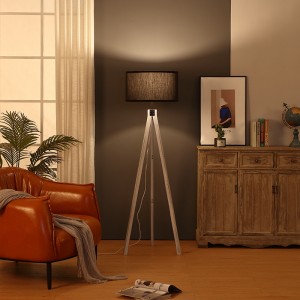 Low MOQ for China Modern Wooden Home Hotel Standing LED Wood Tripod Floor Lamp Lights