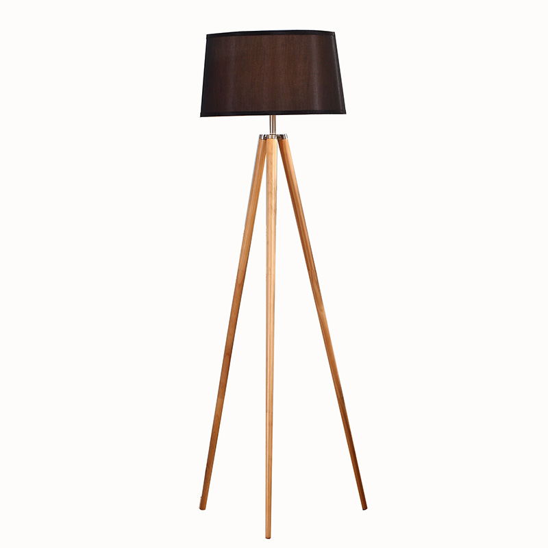 2018 Latest Design Tiffany Floor Light - Natural Wood Tripod Floor Lamp, white wooden tripod floor lamp | Goodly Light-GL-FLW002 – Goodly