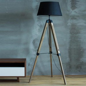 OEM Customized New Product Iron Base And Bamboo Shade Floor Tripod Lamp For Living Room
