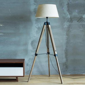 OEM Customized New Product Iron Base And Bamboo Shade Floor Tripod Lamp For Living Room