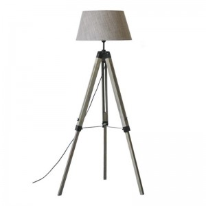 OEM персонализиран нов продукт Желязна основа и лампа за статив от бамбукова сянка за хол