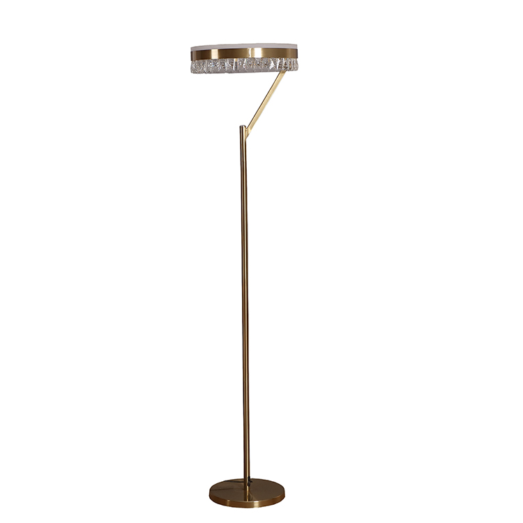 Gold Floor Lamp Stand,Crystal LED Standing Floor Lamp Light | GL-FLM146 Featured Image