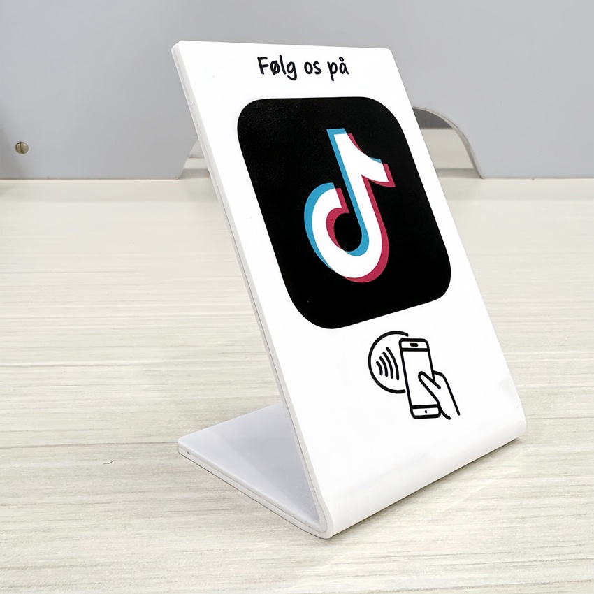 Custom Acrylic Nfc stand Table Display with printing for google review social media