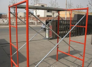 Powder Coated Q195 Steel H Frame Scaffolding For Buildings Construction