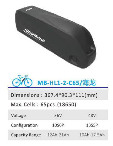 OEM China Metal Oxide Surge Arrester - Down Tube Battery  MB-HL1-2-C65 – Haimei