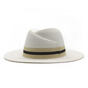 Promotional Summer Beach Hat Fedora Straw Hat geniş kənarlı