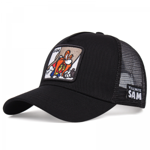 2022 custom Embroidered Patch Applique Trucker Caps Animal Mesh Hats 5 Panel Cotton Baseball Cap