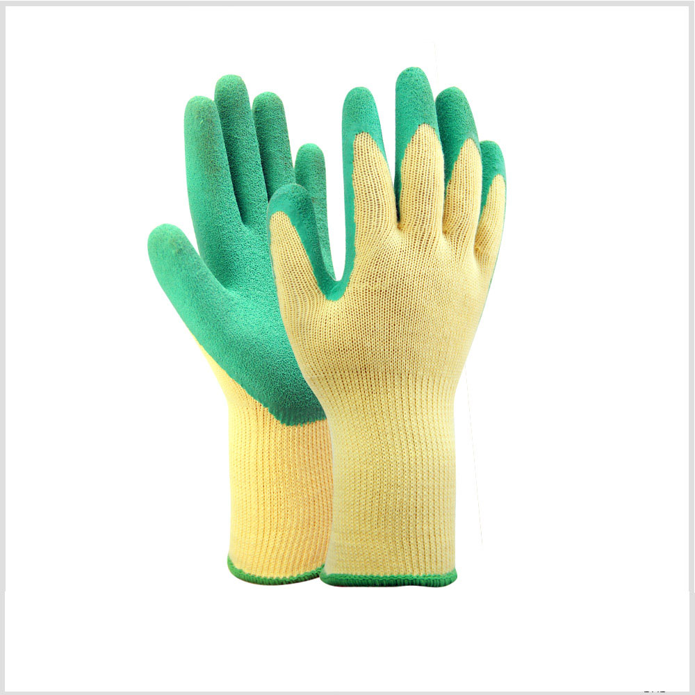 10 Gauge 5 Thread Grade a Ce En388 Latex Coated Cotton Gloves Polycotton Latex Dipped Gloves PPE Gloves