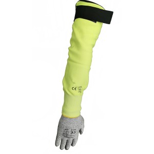 SLDM105 Protection Against Cutting 13 Gauge ISO 13997 Cut Level D Hppe Cut Resistant Sleeve, with a Thumb Hole, Velcro Opening