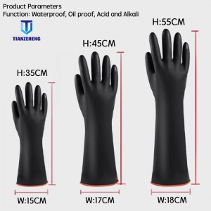 35/45/55cm Heavy Duty Chemical Resistant Rubber Gloves Acid Oil Resistant Latex Gloves For Home Industry Work Safety Gloves