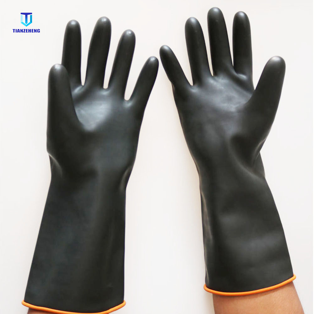 35/45/55cm Heavy Duty Chemical Resistant Rubber Gloves Acid Oil Resistant Latex Gloves For Home Industry Work Safety Gloves Featured Image