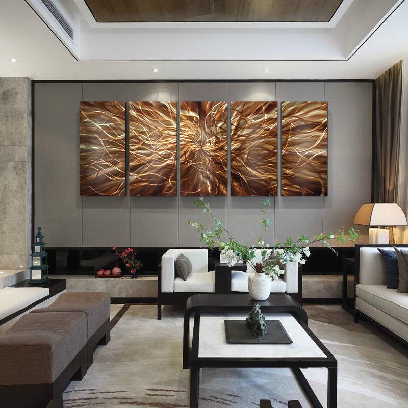 3D brown abstract oil painting for interior wall decor arts 100% hand paint
