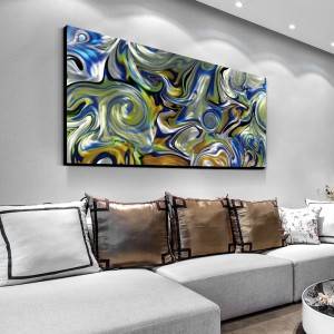Abstract 3D Metal Oil Painting for Interior Home Modern Decoration Handicraft Wall Arts