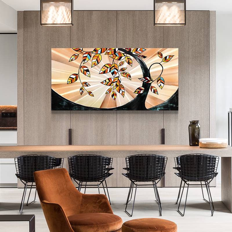 Fairy Colorful Tree 3D Metal Oil Painting Modern Interior Home Wall Art Decoration