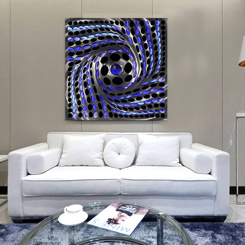 Abstract swirl metal LED painting for modern wall art decor wholesale from China manufacturer