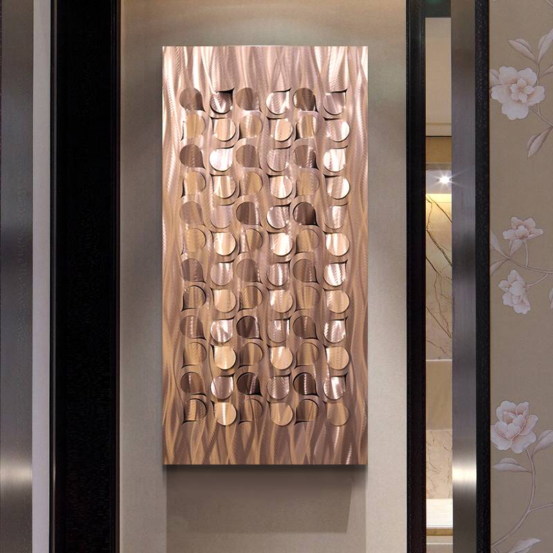 Unique abstract metal LED laser painting modern interior wall arts with lights decor wholesale from China