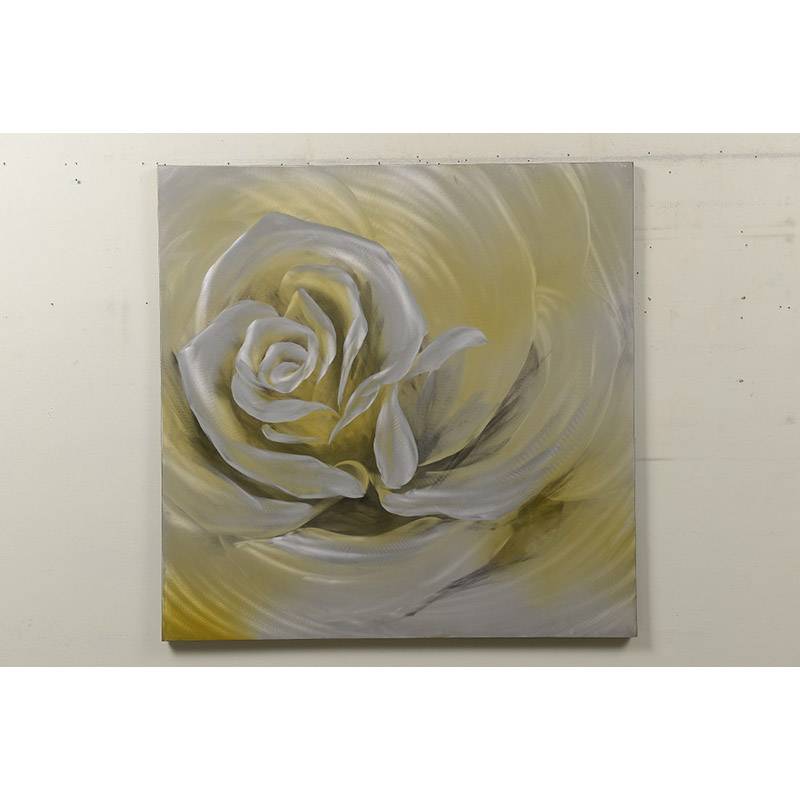 CHB101017 rose yellow handmade metal oil painting wall arts home decoration