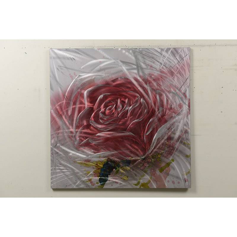 CHB101018 rose red handmade metal oil painting wall arts home decoration