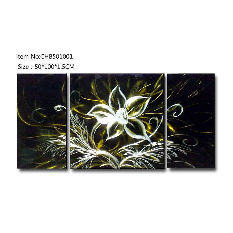 3D flower metal oil painting contemprory wall art decoration