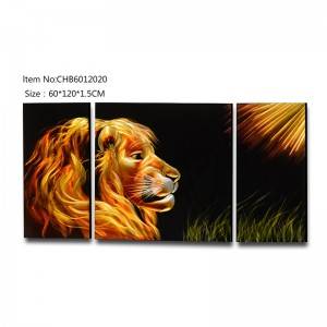 Lion animal 3D handmade metal oil painting modern wall art decor