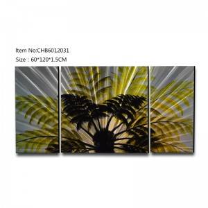 Tropical Plant 3D Metal Oil Painting Modern Wall Art Decor 100% Handmade