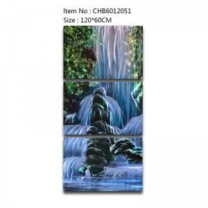 Waterfall 3D metal oil painting modern wall art decor 100% handmade
